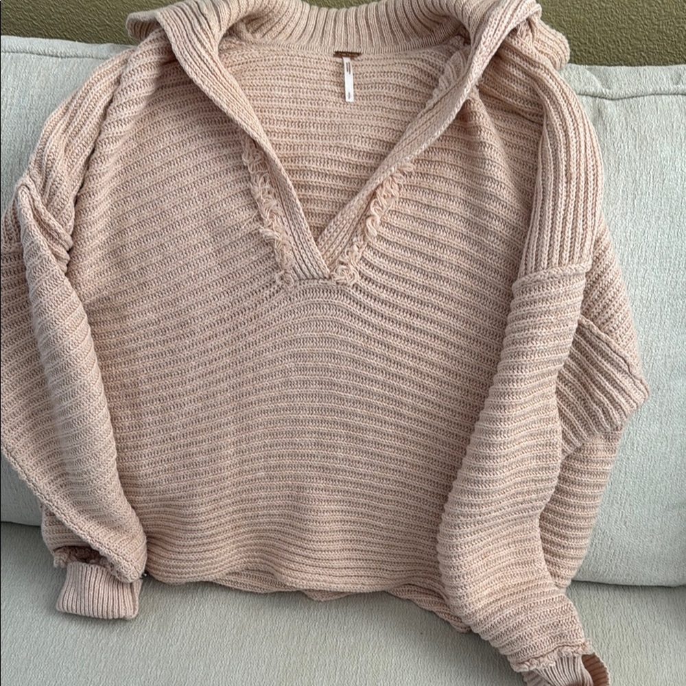 Cozy Rose Free People Oversized Knit Sweater - Small EUC